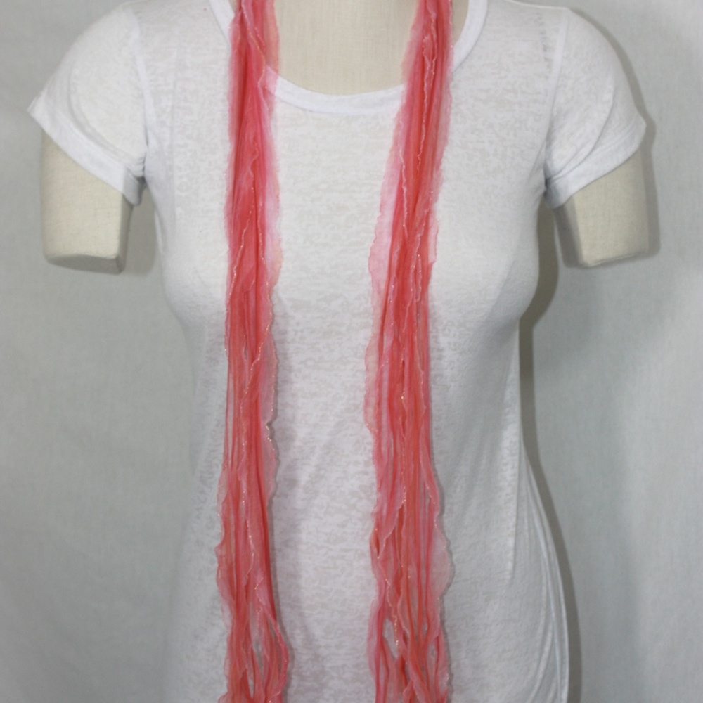 Red and Magenta Solid & Patterned Scarf Accessory - Picture 8 of 8